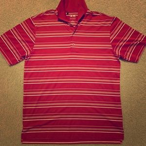 Adidas Small Men’s Red Polyester Golf Polo